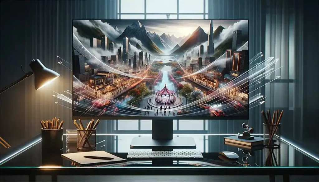 parallax scrolling website on screen on desk