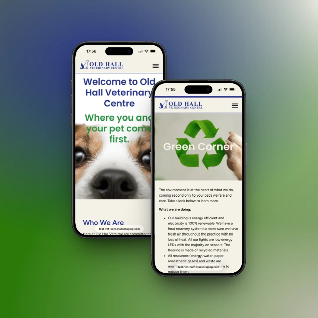 old hall vets website project thumbnail