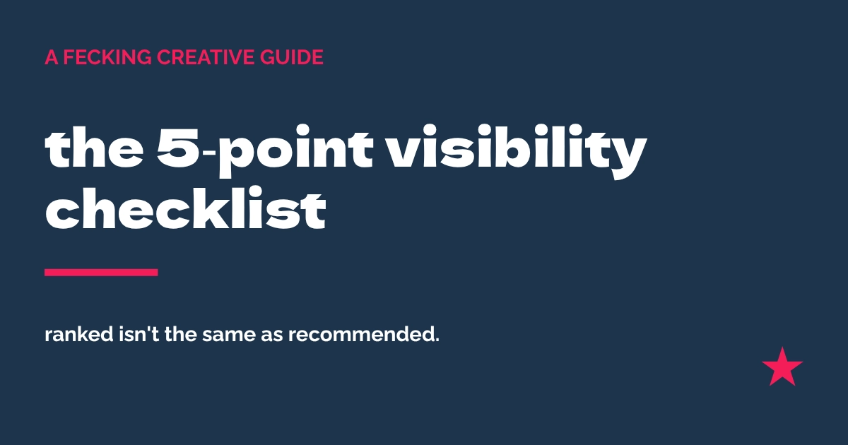 the 5‑point visibility checklist (as search becomes answers)