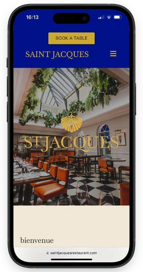 Saint Jacques Restaurant, London - mobile homepage